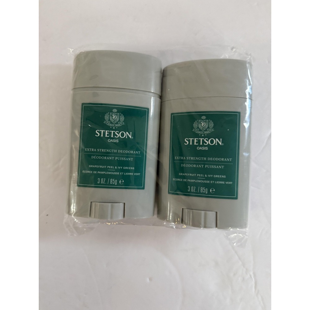 Stetson Oasis Extra Strength Deodorant 2 Pack‎ 3 oz Grapefruit Peel Ivy Greens